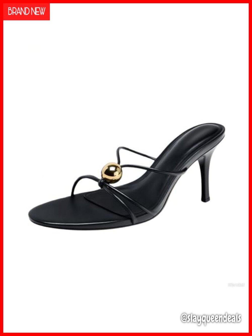 Women's Strappy Sandals Heels Round Open Toe Thong Slip On Stiletto Party Dress